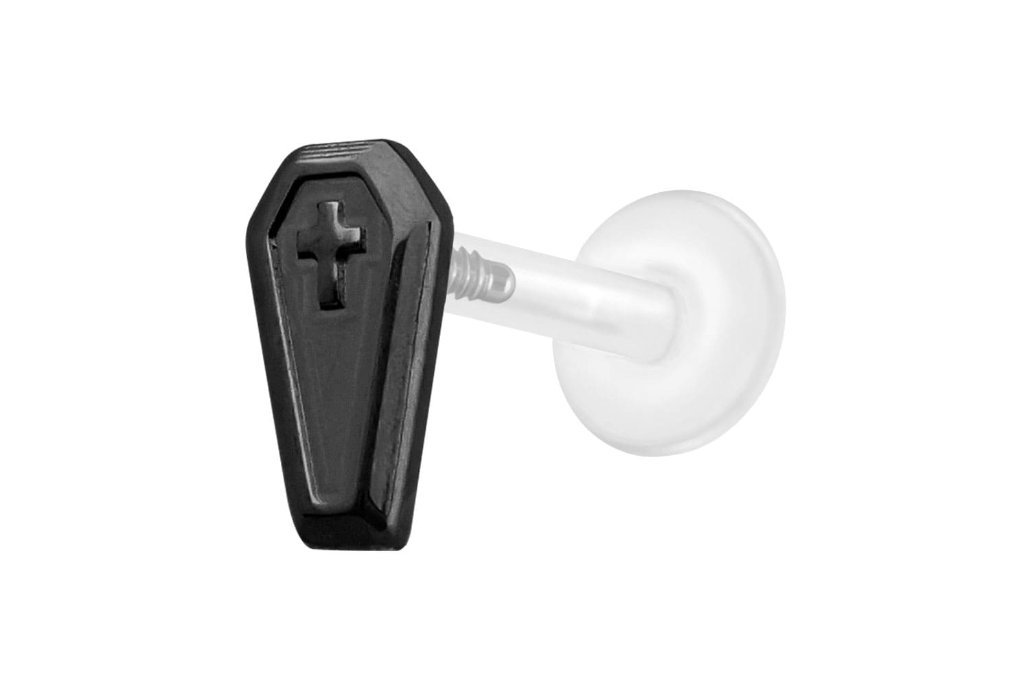 PTFE Labret Piercing mit Innengewinde + Titan-Aufsatz SARG